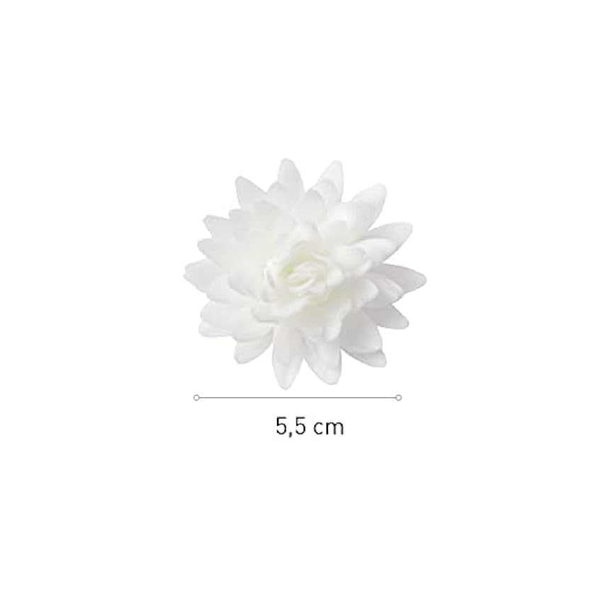 Dekora - Caja de 18 Flores de Oblea para Decorar - Flores Comestibles para Tartas - Decoración Tarta Cumpleaños de Oblea - Color Blanco - 5,5 cm fXyeV2KT
