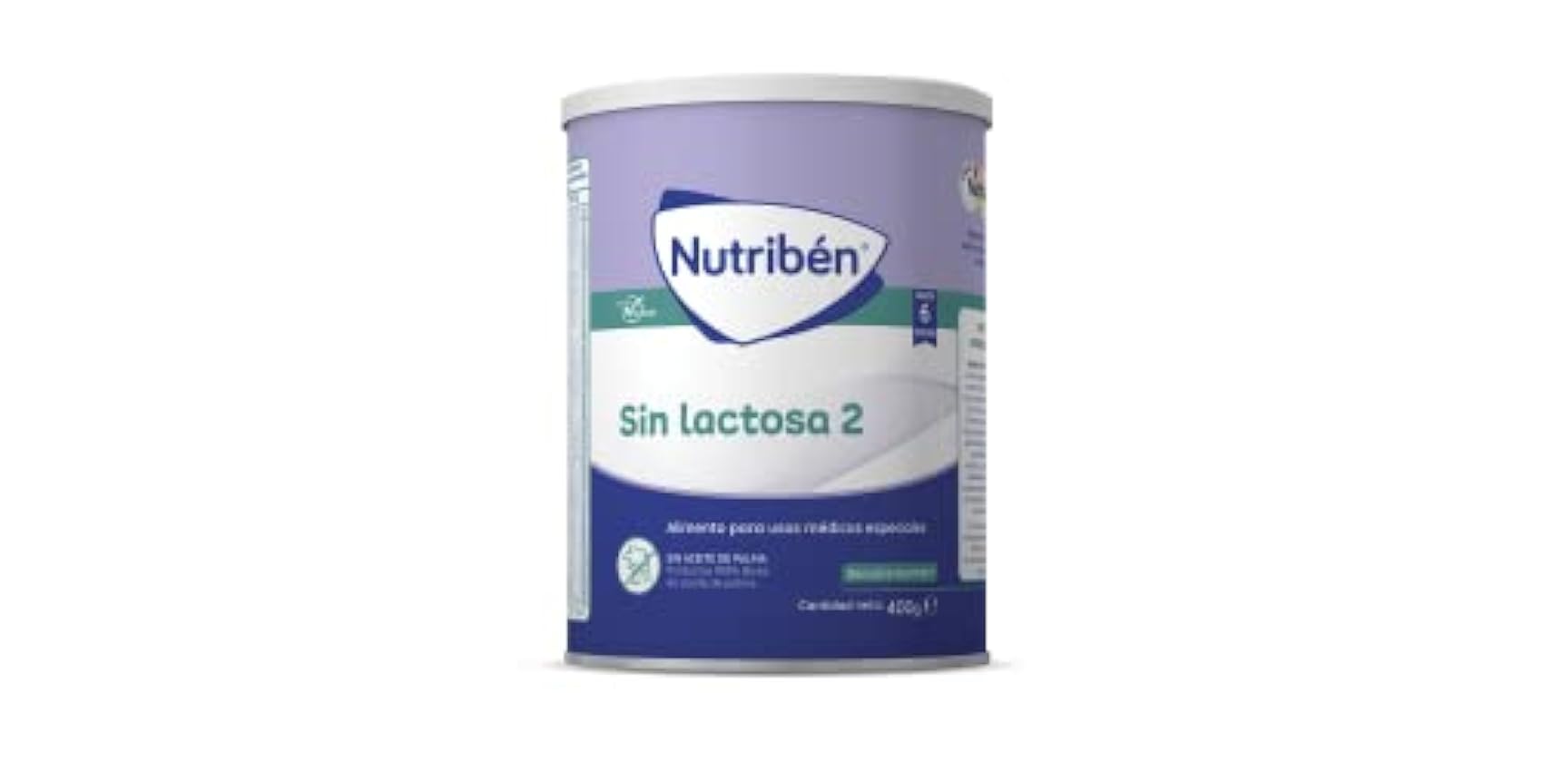 Nutribén Sin Lactosa 2 - Leche en Polvo Bebé Sin Lactosa para Bebés Intolerantes a la Lactosa a partir de los 6 Meses | Sin Aceite de Palma | Con cacito Dosificador Incluido | 1 Bote de 400g hXQtGxa2