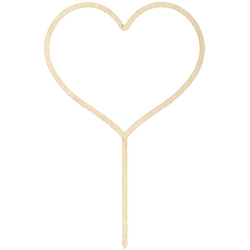 PartyDeco- Tope de corazón de madera, aprox. 23 cm, Col