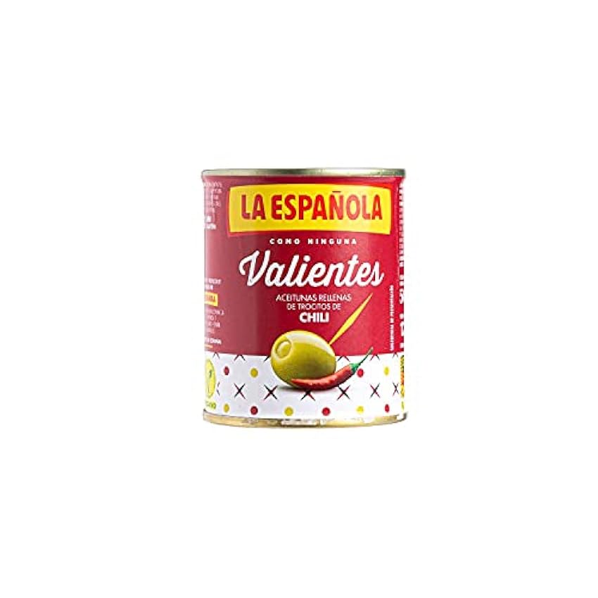 La Española - Pack de Aceitunas Rellenas Sabor Chili I 8 Packs de 3 Unidades 3 X 50Gr I Olivas de Mesa I VALIENTES lvQJJRDW