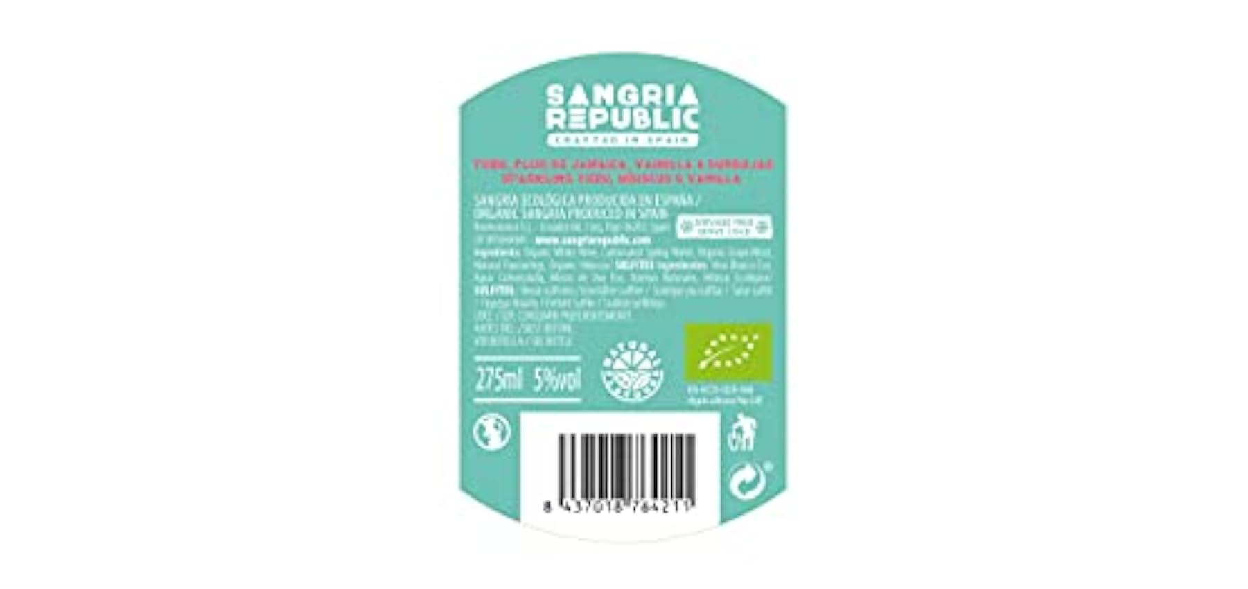 SANGRIA REPUBLIC - PACK 12 Sangría Bebida Refrescante Ecológica Vegana Sin Gluten | Sabor Yuzu, Hibiscus & Vainilla HVeHjfq4