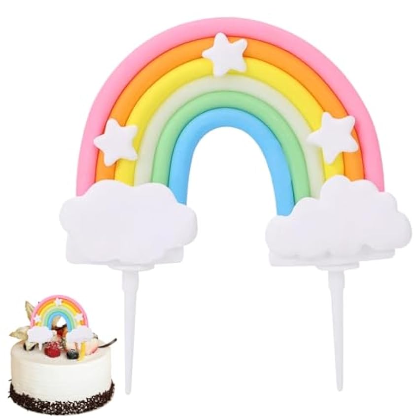 Decoración para tartas de arco iris, decoración de puer
