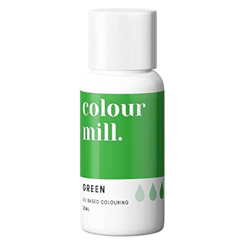 Colour Mill Pintura alimentaria comestible a base de aceite para crema de mantequilla, fondant, pasta de azúcar, glaseado y chocolate, verde, 20 ml oA6KYD5y