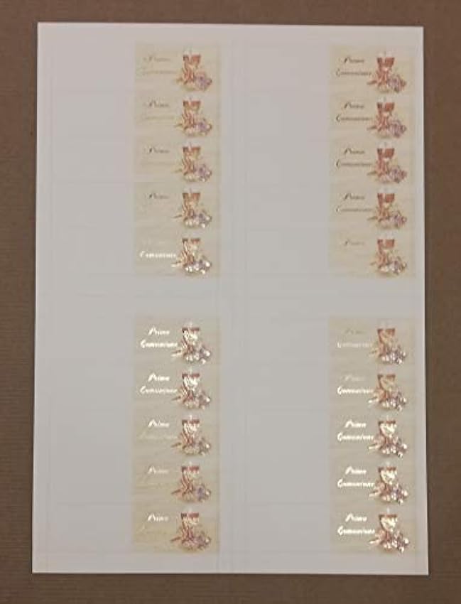 Cartotecnica Italiana 100 tarjetas de recuerdo de primera comunión neutras con impresión de color dorado en formato A4 hWRTQDmZ