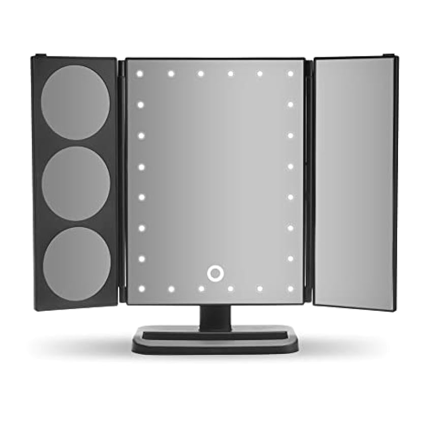 Cimi Gillian Jones - Espejo de Panel de Hollywood con luz LED y función táctil, Color Negro P3Hj30w6