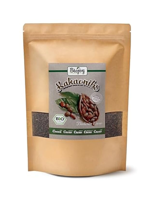 Biojoy Nibs de Cacao Crudo Orgánico (1 kg), puro y natu