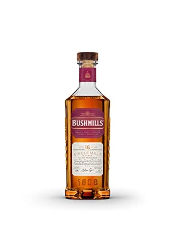 Bushmills - Whiskey Irlandés 16 años - Single Malt Triple Destilado - Whisky Premium - Madurado en barrica de Bourbon y Bota de Jerez según la tradición desde 1608 - 700ml - 40º itsvxJRv