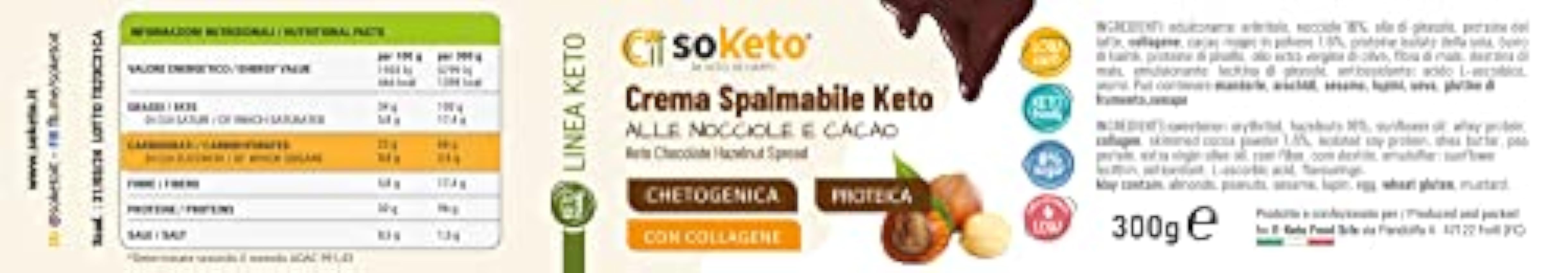 Crema untable Keto de Avellanas y Cacao 0% de Azúcares SOKETO – 300 gr.- Para dieta Keto y Low Carb Exquisita crema para untar ceto de avellanas y cacao ocKtgXyK