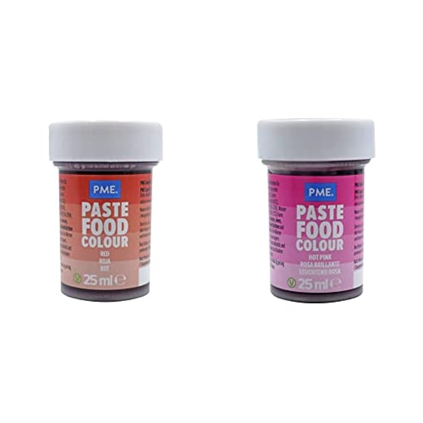 PME Colorante en Pasta Rojo Baya 25 g & Colorante en Pasta Rosa Intenso 25 g lBA4cF3S