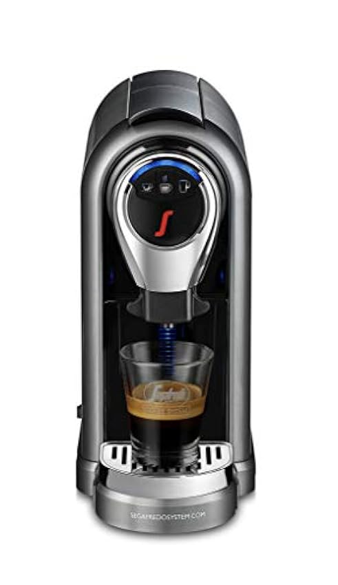 Segafredo Zanetti Coffee System - Máquina para café expreso 1 Plus gris, compacta, intuitiva y elegante con 60 cápsulas expreso originales Segafredo, aroma equilibrado y crema. HfQwNDrg