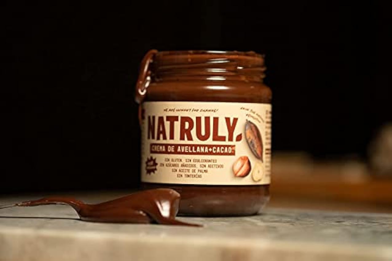 NATRULY Crema de Avellanas y Cacao Sin Azúcar y Sin Edulcorantes, con Fibra de Achicoria, 43% Avellana (Pack 2 * 285g) L41WOc8Q