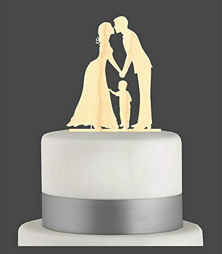 Decoración para tarta #23 acrílico, decoración para tartas, figura de boda, espejo oro rosa (un lado) MWGXByHh