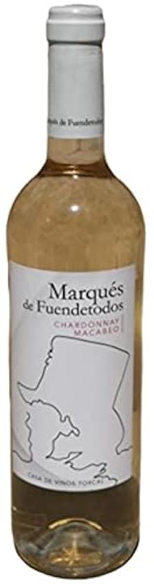 Marques de Fuendetodos - Caja 6 Botellas de Vino Blanco - Chardonay & Macabeo - 2018 - DOP Cariñena - Bodega de quinta generación PnBqacMW
