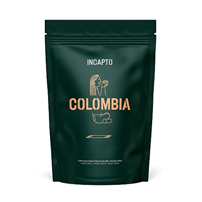 Incapto Café en Grano de Especialidad | Colombia | 100% Arábica | Specialty Coffee 84 puntos SCA | Tueste Natural y Artesanal | Finca Huila, Cadefihuila | Paquete 1kg lkrP4qlO