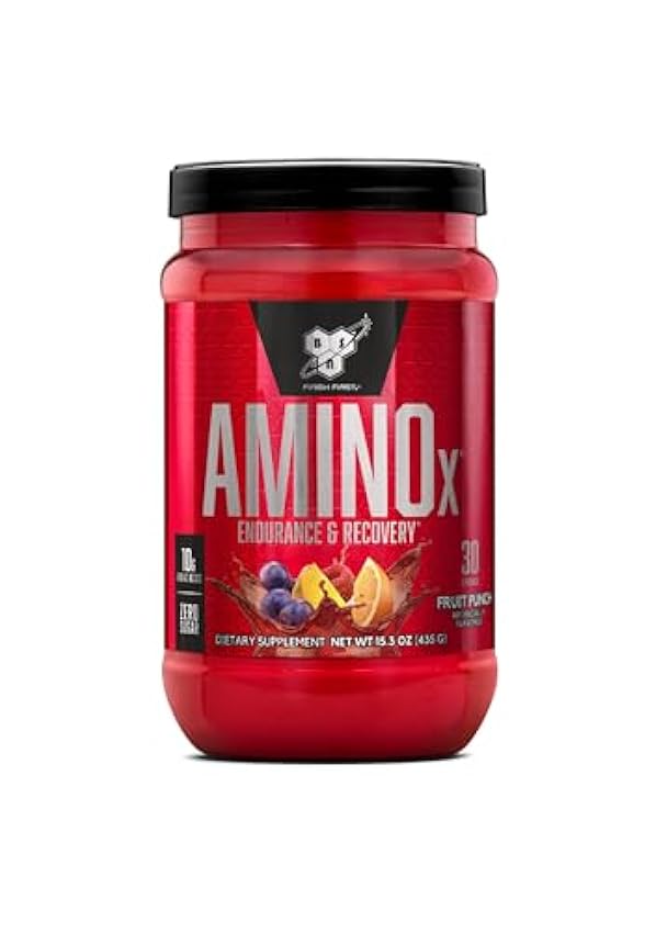 BSN Nutrition Suplemento Amino X con Vitamina D, Vitamina B6 y Aminoácidos, Sabor Ponche de Frutas, 30 Porciones, 435 g OO3PmfB6