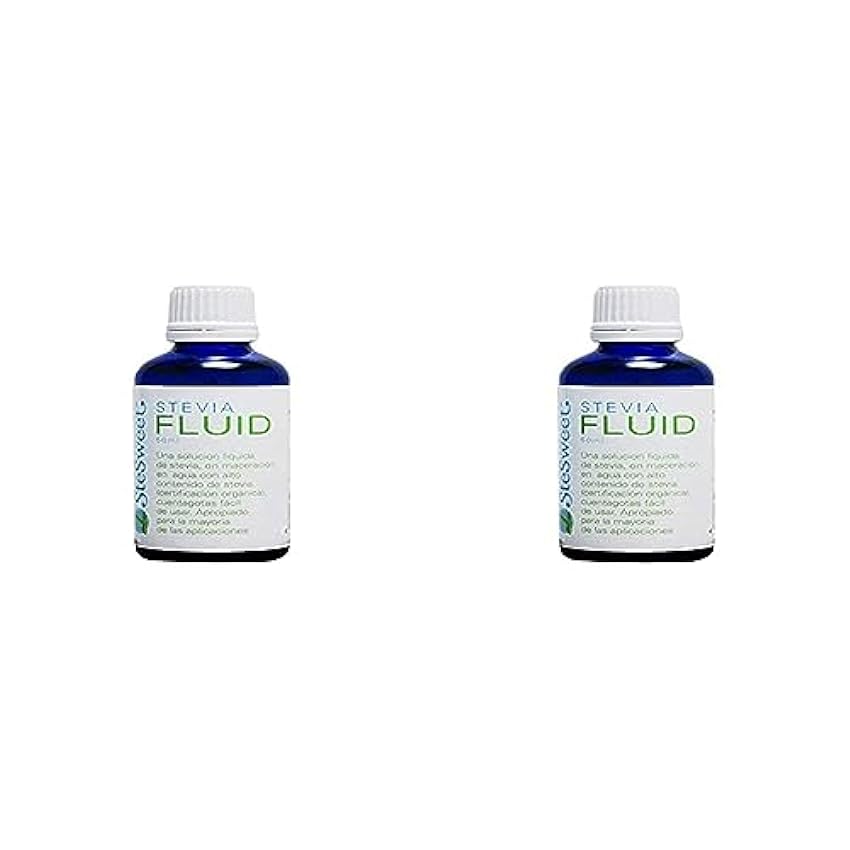 Stesweet - Stevia Fluid - 100% Natural - Endulzante Alternativo al Azúcar - Combate la Diabetes - Propiedades Antioxidantes y Diuréticas - Apto para Veganos - 50 ml (Paquete de 2) h6TYSL7S