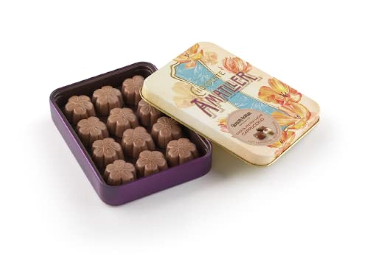 Chocolates Amatller Caja de Bombones Chocolate con Leche y corazón de Ganache Café Natural 72gr - Lata Metálica de Diseño - Regalo San Valentín gtQBJxUl