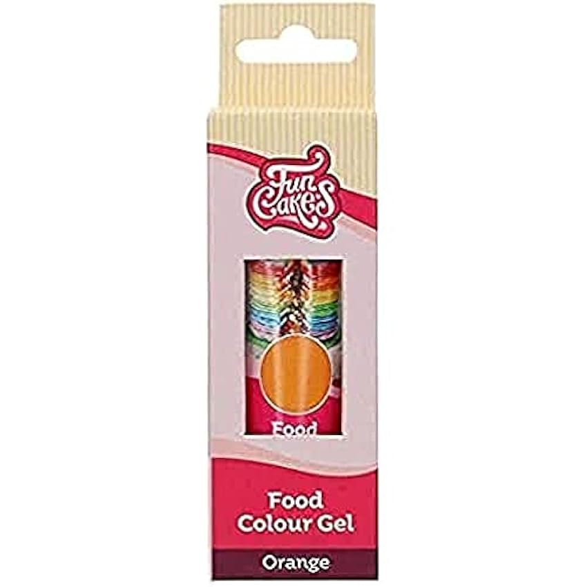 FunCakes Food Colour Gel Naranja: Colorante alimenticio altamente concentrado para masa. masa. Fácil de dosificar gracias al cómodo tubo. Goteo único para crear colores vibrantes. Halal. 30 g. hksKXI8c