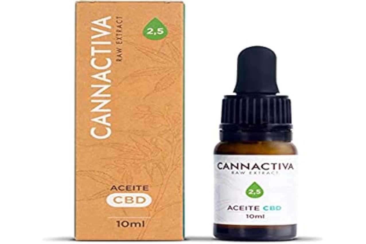 Aceite de CBD Cannactiva - Aceite de semilla de cáñamo rico en Cannabidiol - (10ml, 2,5% Cannabidiol) JcR1Ca8R