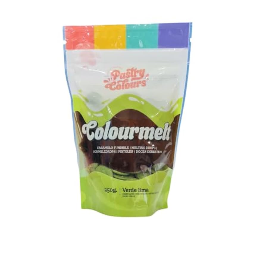 PASTRY COLOURS - Melts Verde Lima - Melts de Colores - Chocolate para Fundir - Cobertura para Pasteles - Bolsa de 250g (Verde lima) HPPQe4AO