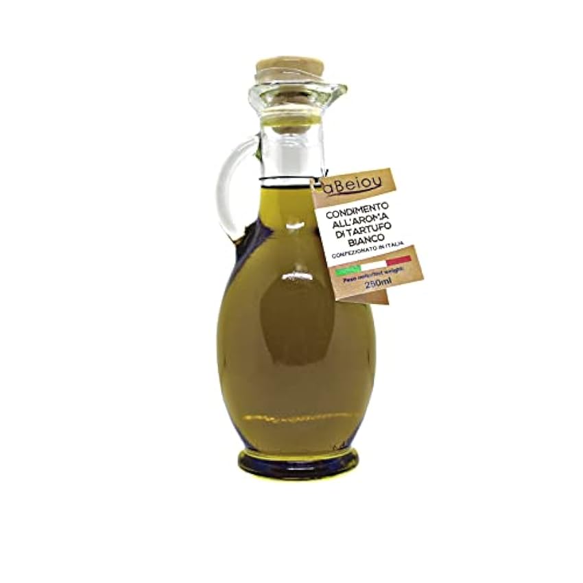 aBeiou Aceite de Trufa Blanca 250ml producto extra gourmet 100% italiano aceite de oliva virgen extra aromatizado con trufa blanca artesano vegano vegetariano ideal regalos y cocinar nOS14vWk