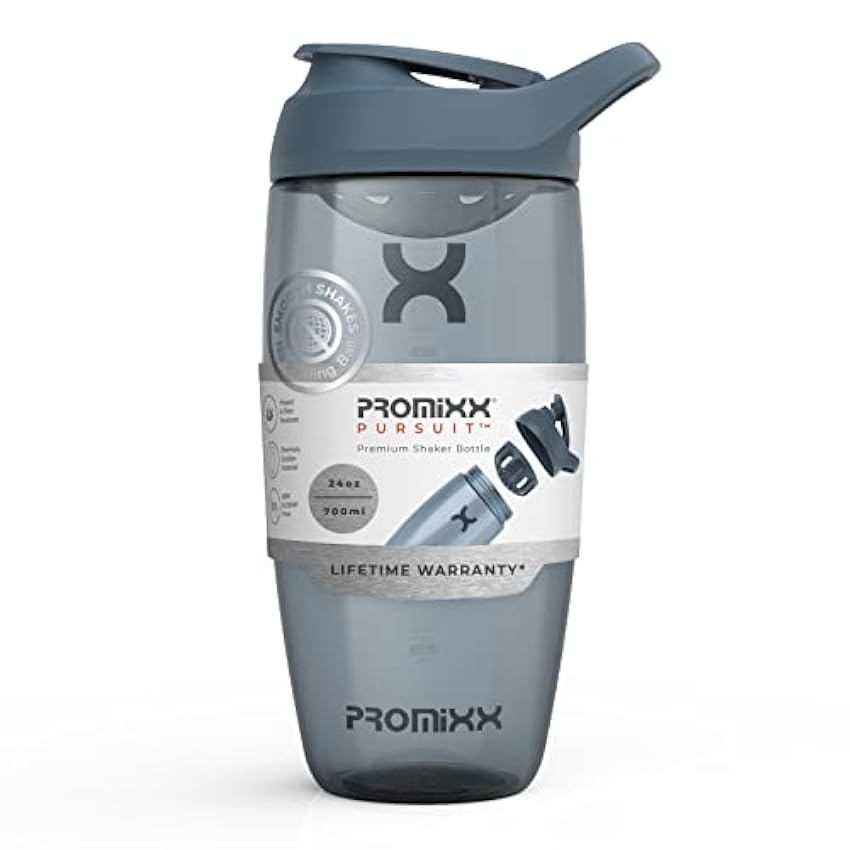 Promixx Botella Agitadora de Proteínas Premium para Batidos Suplementarios - Taza Fácil de Limpiar, Duradera (700 ml, Azul Medianoche) HymrI0Qy
