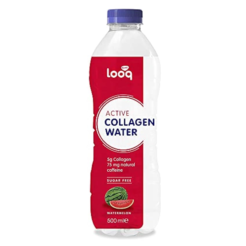 looq - Agua de colágeno activa, sabor sandía, 12 x 500 
