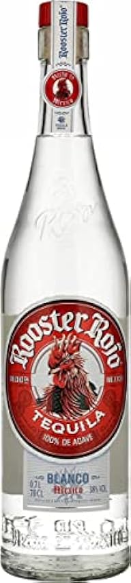Rooster Rojo Blanco Tequila - Elaborado con 100% Agave Azul Weber - Doble Destilación, Filtrado por Plata, Sin Envejecer - 38% Vol - 70cl (700ml / 0,7litro) - Botella de Vidrio g9UQUj5Q