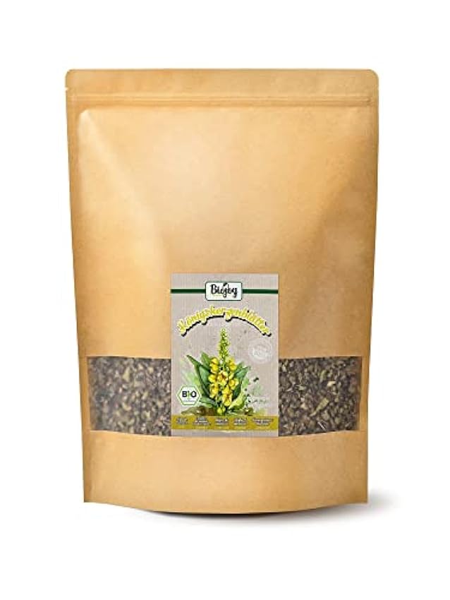 Biojoy Hojas de verbasco BÍO (500 gr), secadas y cortadas, apto para té e infusión (Verbascum tapsus) gDhRTUkH