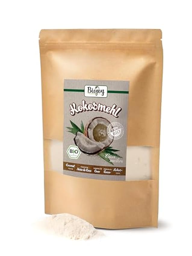 Biojoy Harina de Coco BÍO (1 kg), ideal para repostería y panadería, sin aditivos (Cocos nucifera) P59l4L0V