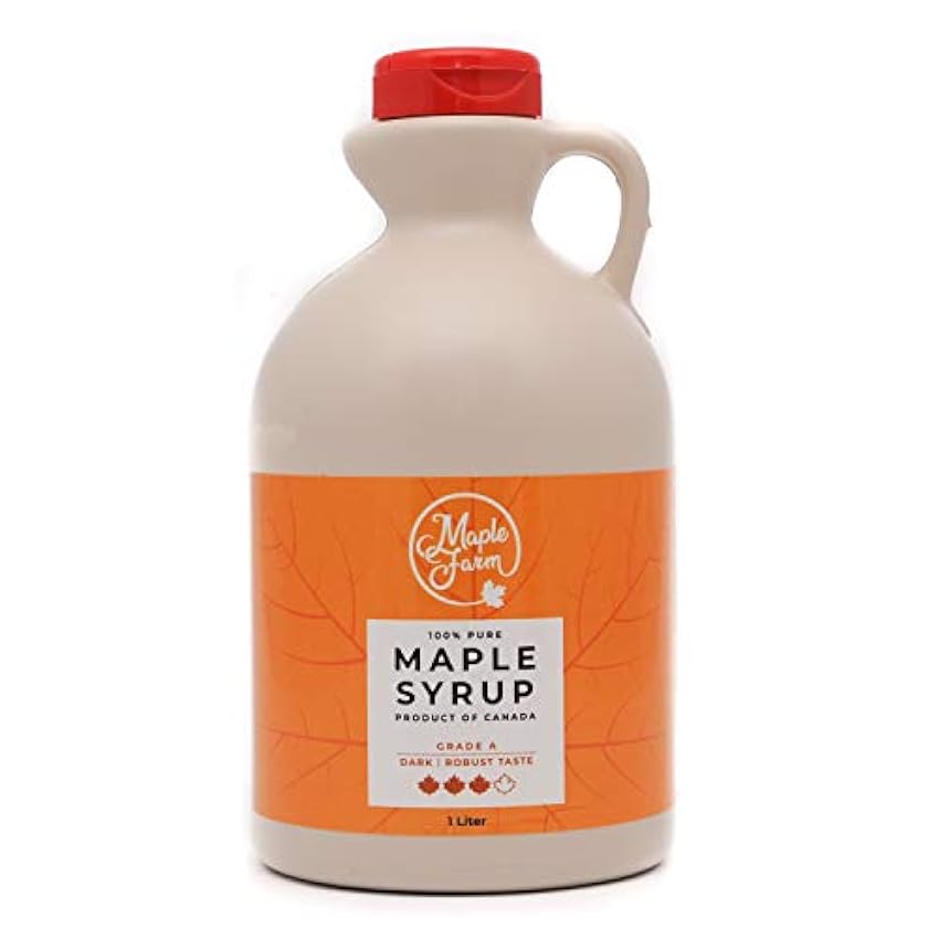 ⭐Jarabe de arce Grado A (Dark, Robust taste) - 1 litro (1,35 Kg) - Miel de arce - Sirope de Arce - Original maple syrup oEz8mFin