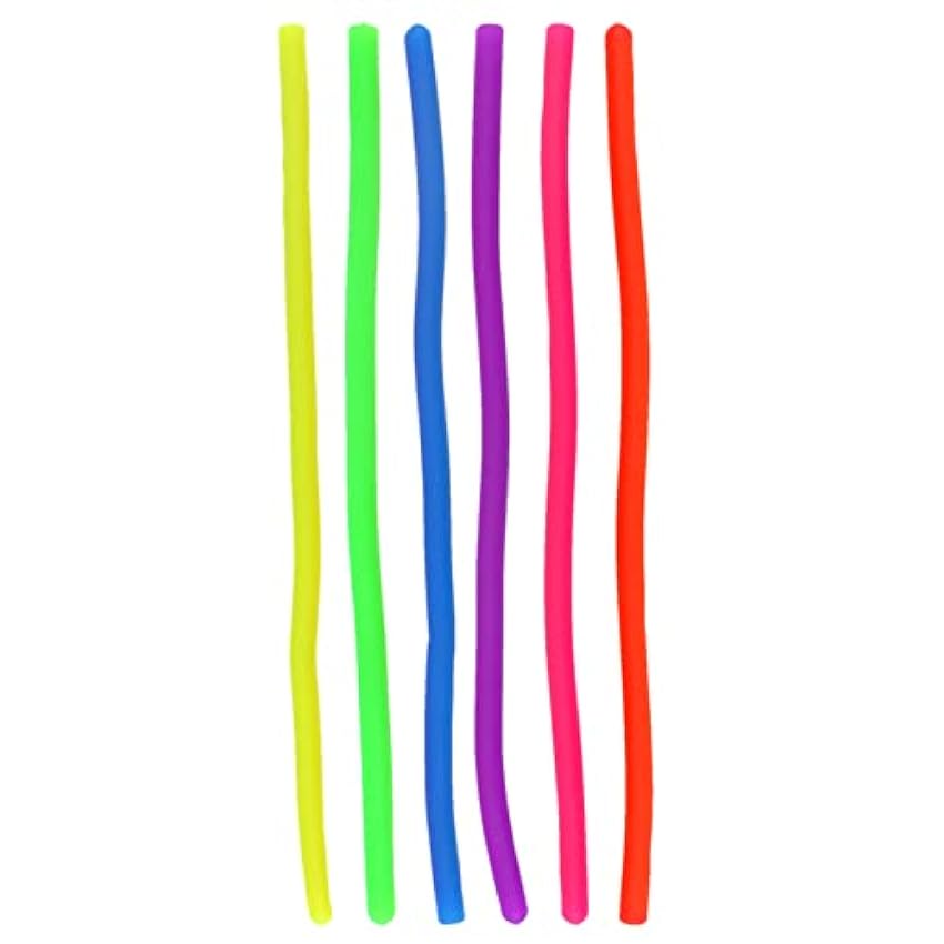 HENBRANDT Fideos elásticos superelásticos, 6 colores surtidos por paquete (5 paquetes - 30 fideos) O0omf0oG