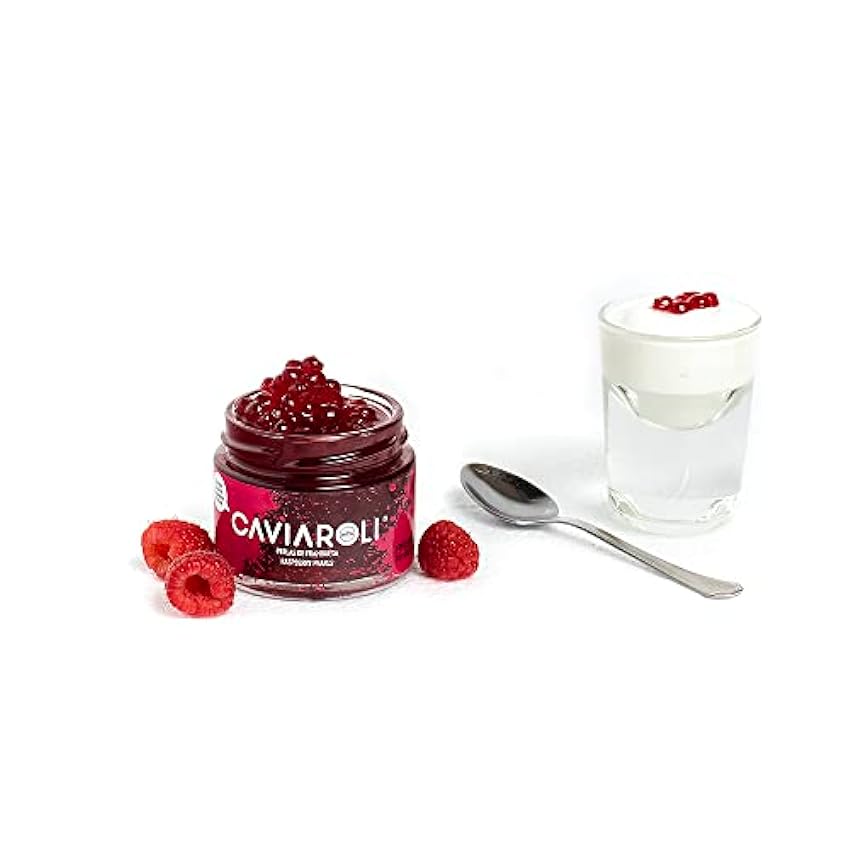 Caviaroli - Encapsulado de Jugo de Frambuesa - Perlas de Frutas Gourmet para Aliño o Decoración - 50 g GnQpRvKN