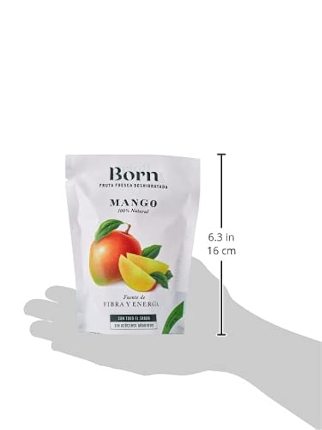 Born | Mango Deshidratado | Fruta Deshidratada Ecológica | Vegetariano, Vegano, sin Gluten | 40g fTskFzs9