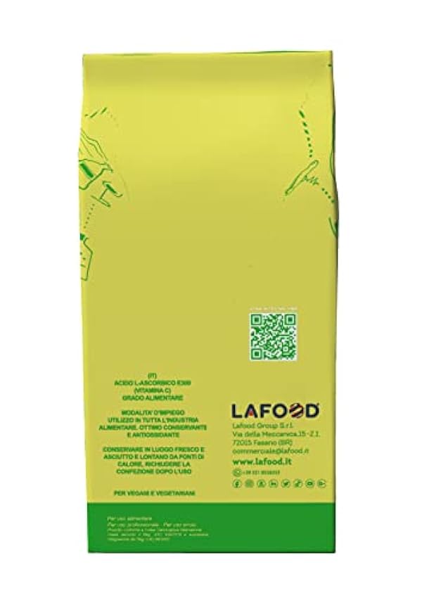 Ácido ascórbico puro Lafood - Vitamina C - 1 kg E300 - Alimentos - Sin OMG - Sin gluten IUk8rOvD