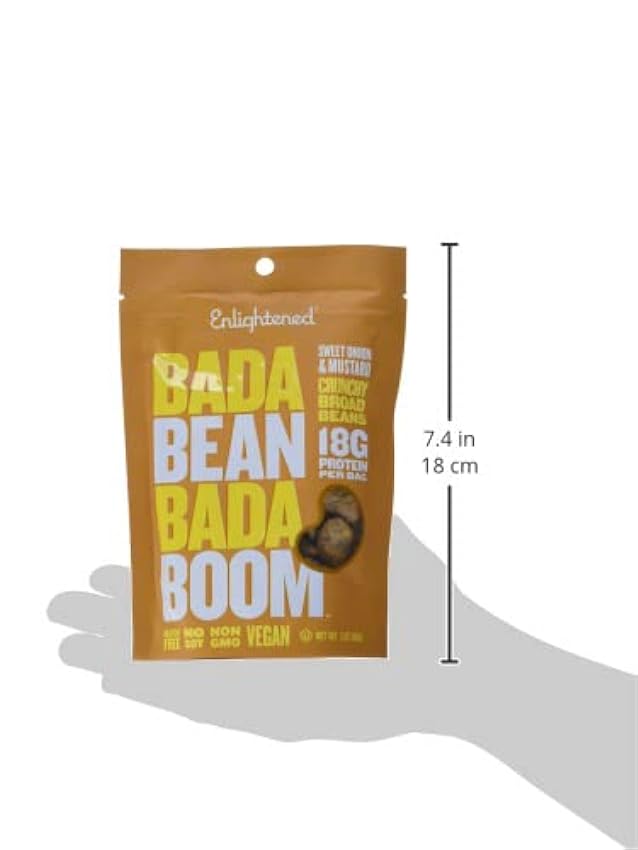 Enlightened Bada Bean Bada Boom Plant-Based Protein, Gluten Free, Sweet Onion & Mustard, 3 Oz (6Count) IeRDKxHg