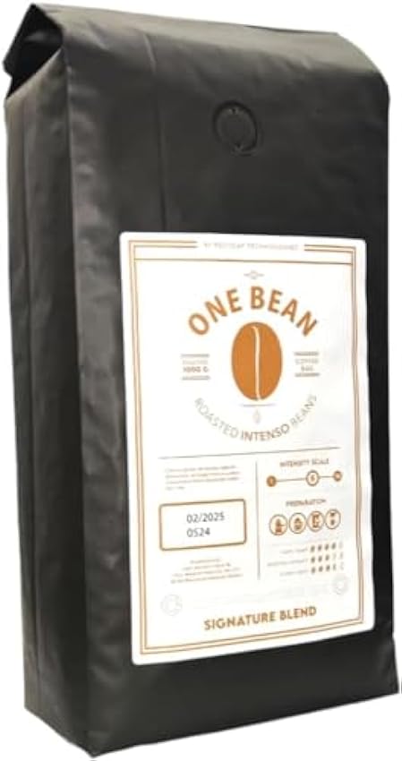 One Bean Café en grano natural. 75% Robusta & 25% Arábica. Origen único España, Tostado artesanal. Tueste Medio. 1Kg HrMJgx60