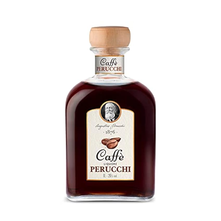 Liquore Caffè Perucchi – Botella de Licor de 1 L - 100% Elaborado en España - Licor de Café Digestivo – 26% Alcohol - Receta Artesana y Casera Oom9FaAG
