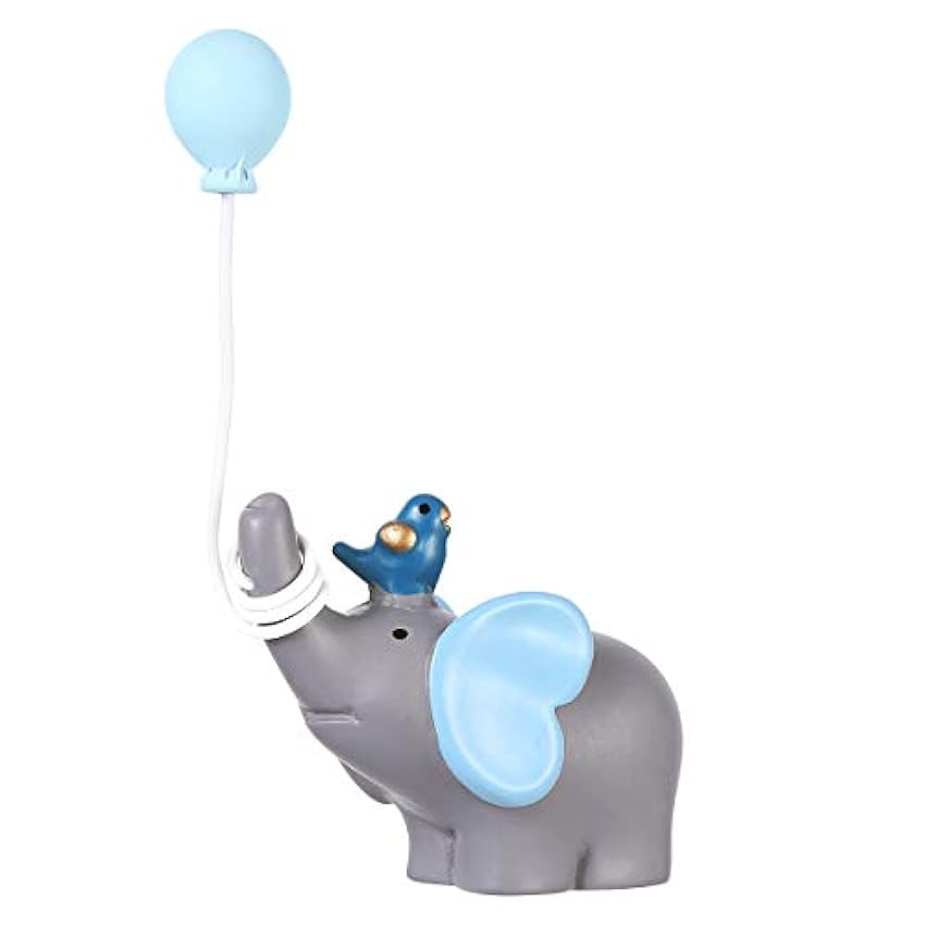 YeahiBaby - Decoración de resina para tartas de boda o cumpleaños, diseño de elefante con globos, color azul p7QpwXzK