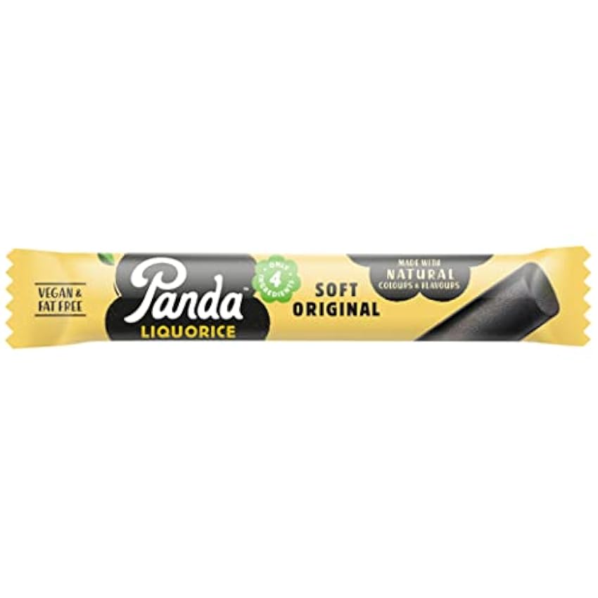 Panda ® | Barras de Regaliz Original Suave | Regaliz puro elaborado con sólo cuatro ingredientes naturales | Vegano y sin grasas | Pack 32 Gr x 36 Barritas mMWPFrTp