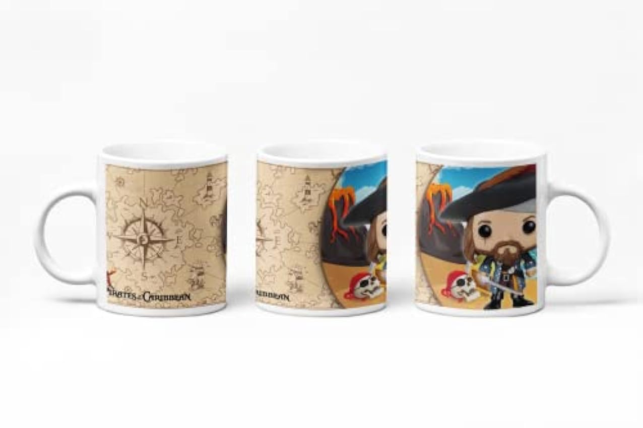 Taza Piratas del Caribe personajes de café/té cerámica de 11 oz. Regalo Original (Barbosa) jhGdRFDQ