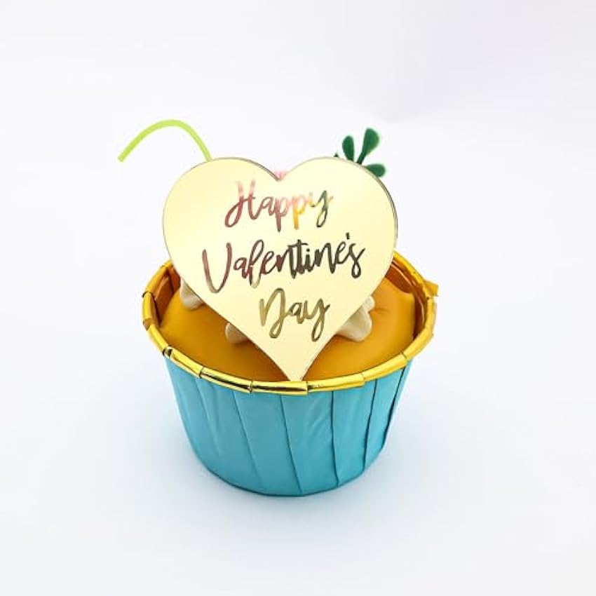 6 adornos acrílicos para cupcakes del día de San Valent