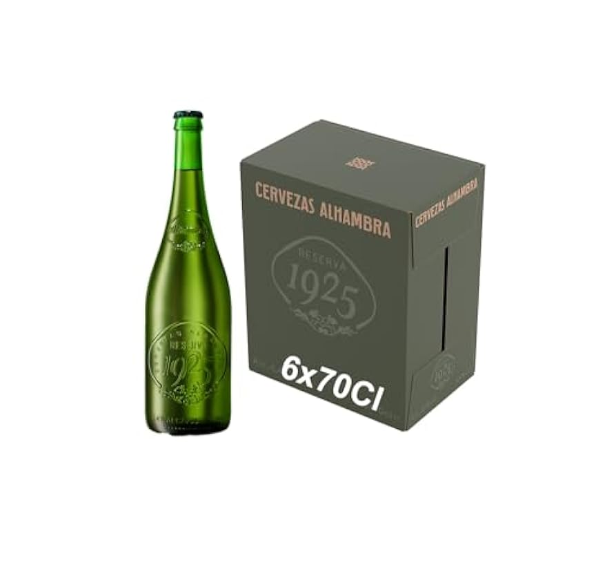 Alhambra Reserva 1925 Cerveza Dorada Lager Con Carácter Intenso y Mucho Cuerpo, Pack de 6 Botellas x 70 cl, 6.4% Volumen de Alcohol JTaO6Bul