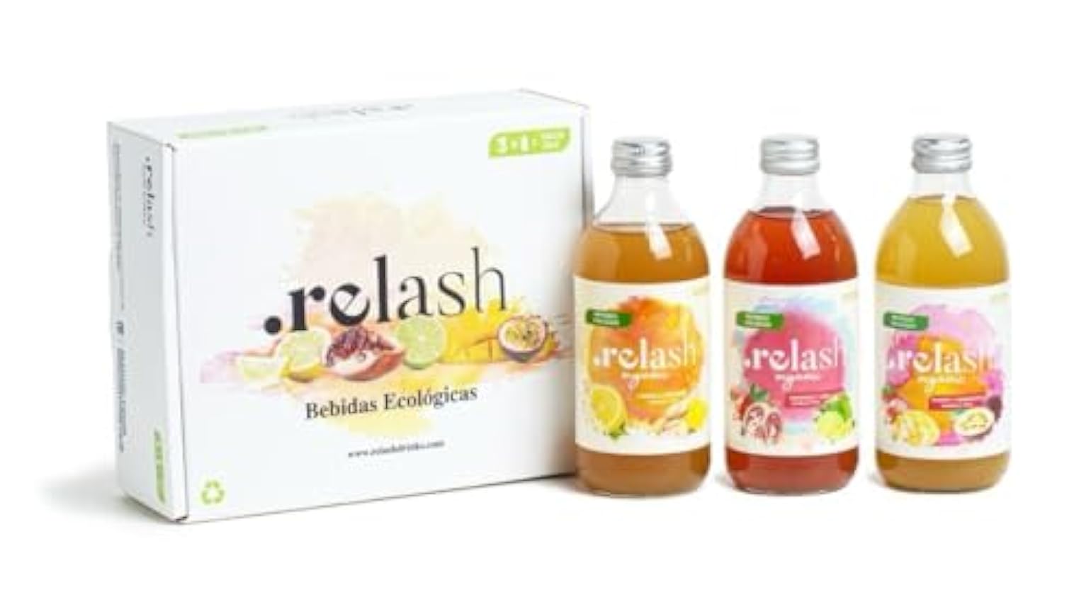 RELASH Refresco con un toque ligero de gas y sabor a frutas (Multisabor, pack 3) kJ1UvFvs