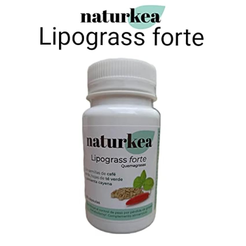 Lipograss Forte Naturkea:Quema Grasas para Adelgazar, Acelera el metabolismo para Perder Peso.Café verde+Pimienta de Cayena+Té verde+Naranja Amarga+Cromo- 60 Capsulas Quemagrasas (30 dias) fMEIapb6