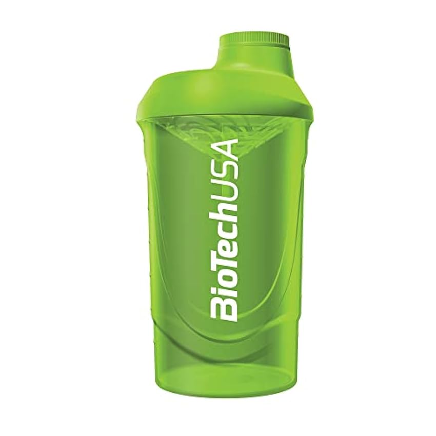 BioTechUSA Wave Shaker | Botella Mezcladora | 100% a Prueba de Fugas | Mezcla Mejorada | Duradera y Segura | Fácil de Usar y Limpiar, 600 ml, Verde pMKXrgXu