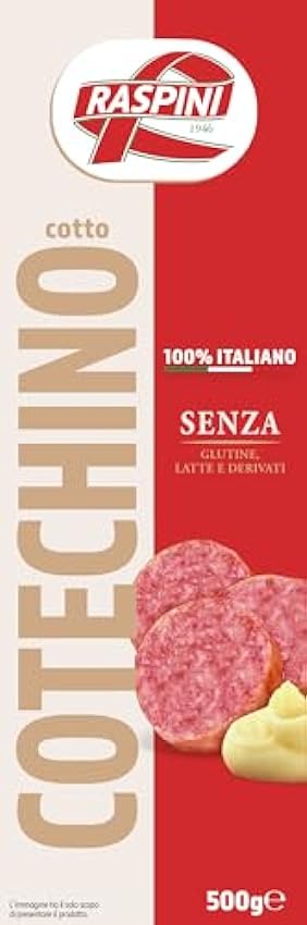 Raspini cotechino cocido, caja 500g, carne 100% italiana, sin gluten ni lactosa sin alérgenos MKb1ObtU
