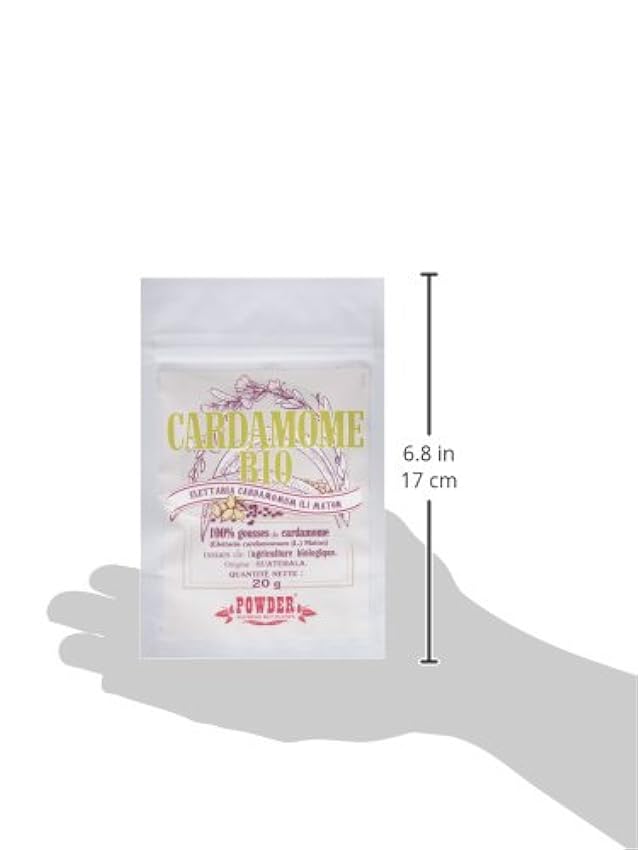 Powder Vainas de Cardamomo Ecológico - 2 Paquetes de 1 x 20 gr - Total: 40 gr goV6Y6Wy