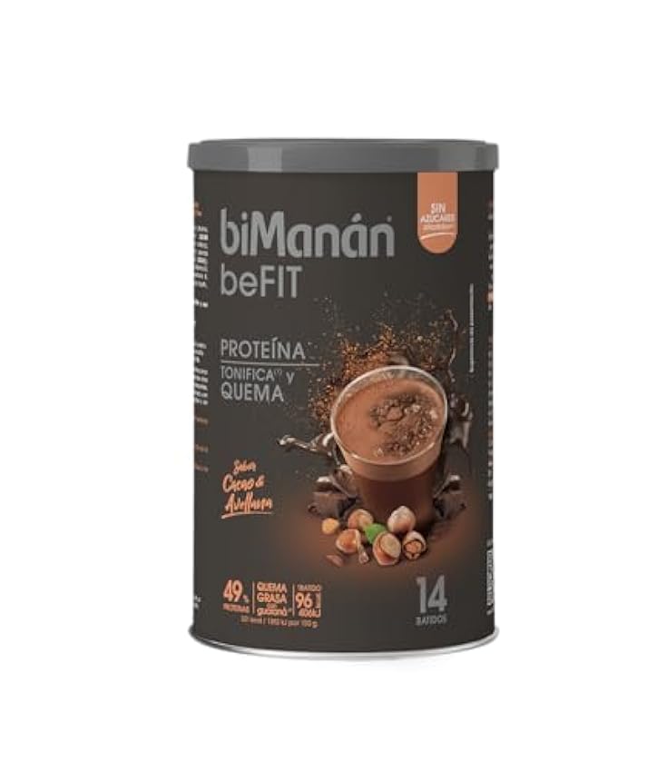 biManán - beFIT Batido Sabor Cacao y Avellanas, Bebida 