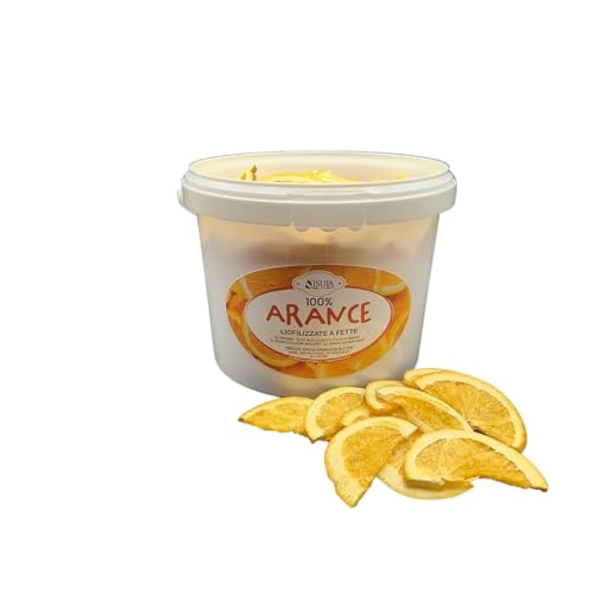 Naranjas frescas liofilizadas en medias rodajas- 100% italianas - naranjas para cócteles profesionales - paquete grande de 3 litros - frutos secos - sin azúcar añadido KcG09xJn
